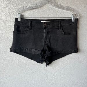 Abercrombie and Fitch distressed cut-off black denim shorts